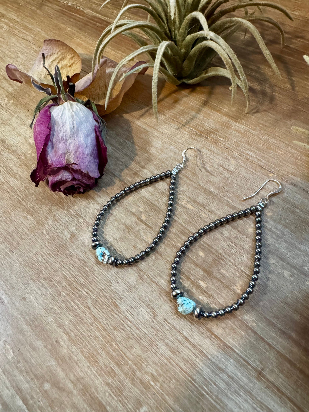 Golden Hill Turquoise Teardrop Earrings – Sterling Silver