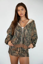 Woodland Camo Cloud Fleece Oversized Zipup Hoodie | Preorder Closing 10/25