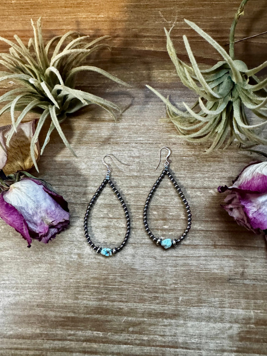 Golden Hill Turquoise Teardrop Earrings – Sterling Silver