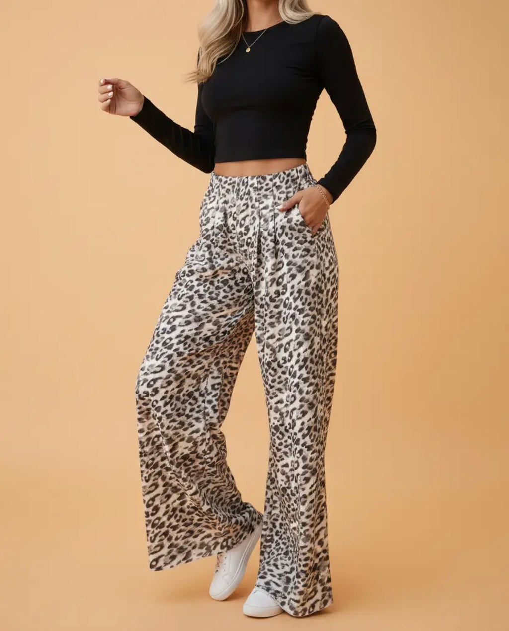Leopard Wide Leg Pants