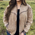 Buckskin Buckstitch Bomber Jacket