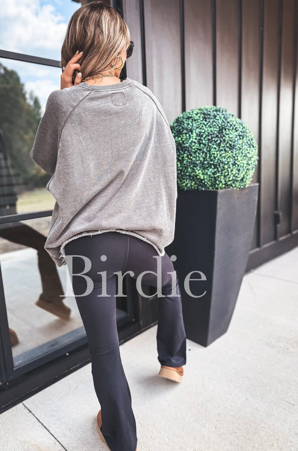 Ash Wash Raw Hem Cozy Pullover